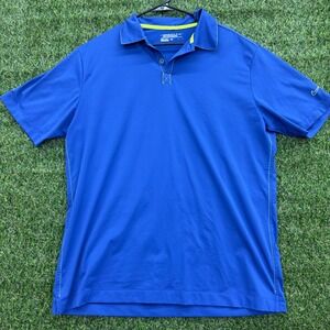 Nike Golf Tour Performance Dri-FIT Polo Shirt Mens Large Blue Neon Green L